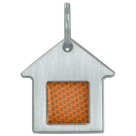 Placa Para Mascotas Huella de pata naranja vívido
