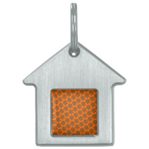 Placa Para Mascotas Huella de pata naranja vívido