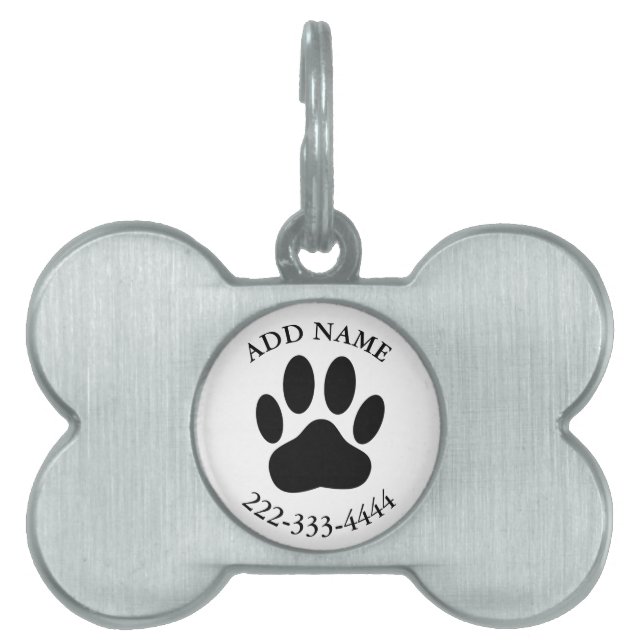 Placa Para Mascotas Huella de perro (Frente)