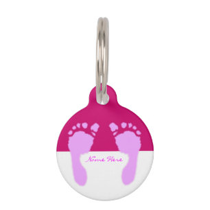 Placa Para Mascotas Huellas de bebé (Chica)
