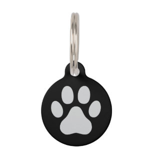 Placa Para Mascotas Huellas de pata de animal con 4 dedos en dos lados
