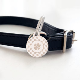 Placa Para Mascotas Huellas De Perro Marrones Y Info De Mascota Person