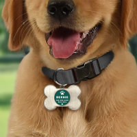 Hueso de perro con estampado de pata verde cazador