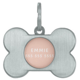 Placa Para Mascotas Hueso de perro personalizado simple y mínimo perso