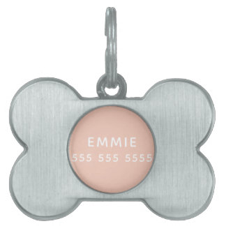 Placa Para Mascotas Hueso de perro personalizado simple y mínimo perso