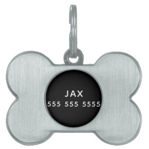 Placa Para Mascotas Hueso de perro personalizado simple y mínimo perso
