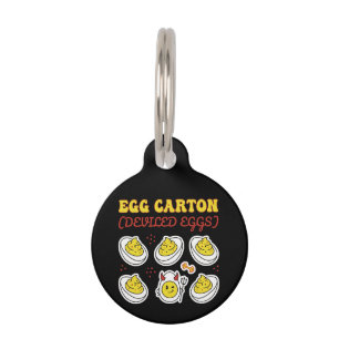 Placa Para Mascotas Huevos Rellenos Retro de Seis Pack Fitness Chiste