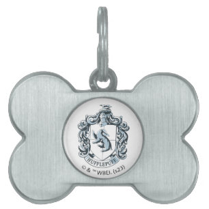 Placa Para Mascotas Hufflepuff Escudo Azul