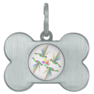 Placa Para Mascotas Hummingbirds Besando una flor