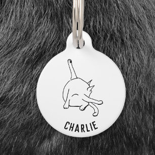 Placa Para Mascotas Humor de Gato Divertido