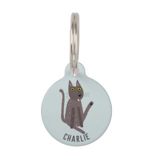 Placa Para Mascotas Humor de Gatos Divertidos