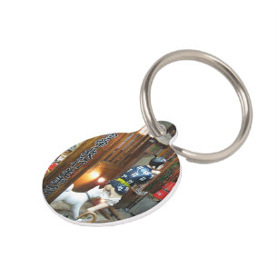 Placa Para Mascotas Humor japonés - Perro sacando pantalones