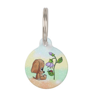 Placa Para Mascotas Hund und Blume
