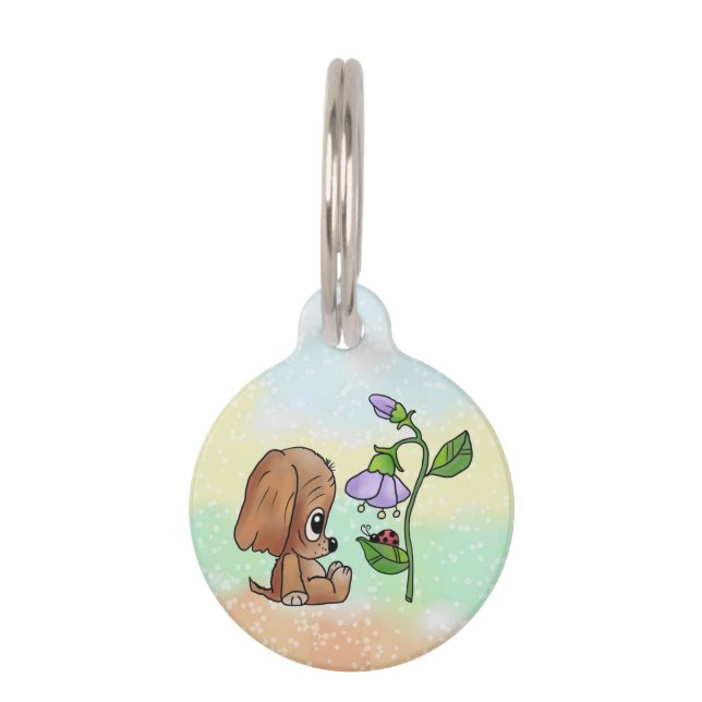 Placa Para Mascotas Hund und Blume (Anverso)