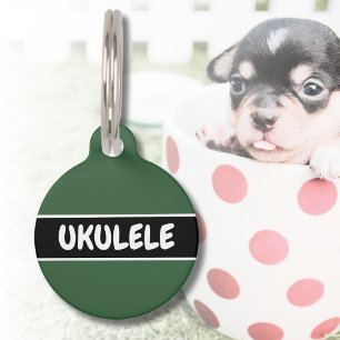 Placa Para Mascotas Hunter Green Modern Simple Cat Dog Dirección
