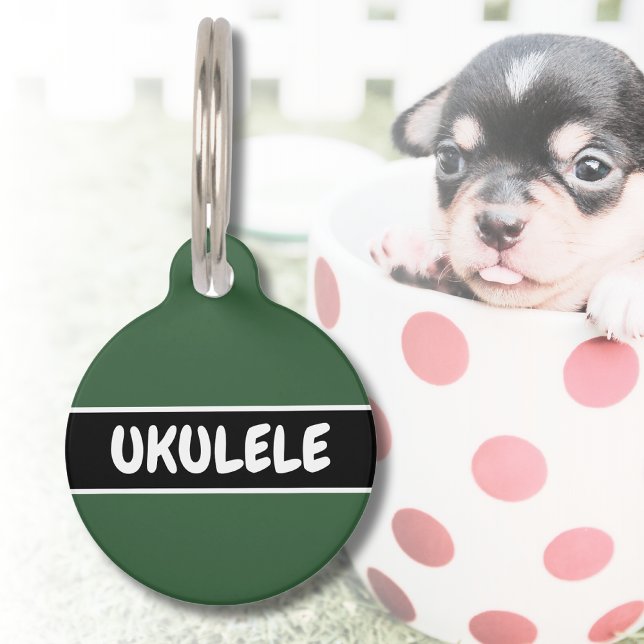 Placa Para Mascotas Hunter Green Modern Simple Cat Dog Dirección (Subido por el creador)