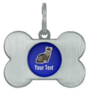 Placa Para Mascotas Hurón azul