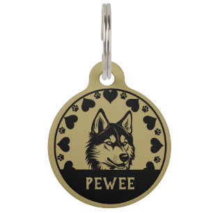Placa Para Mascotas Husky Dog Mascota Dueño