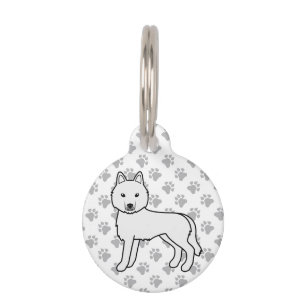 Placa Para Mascotas Husky Siberiano Blanco Perro De Dibujos Animados L