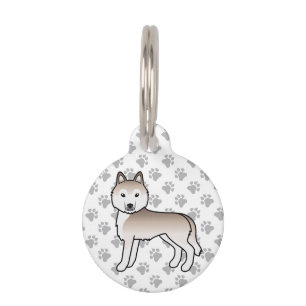 Placa Para Mascotas Husky Siberiano Rojo Claro Perro De Dibujos Animad
