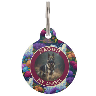 Placa Para Mascotas Hydrangeas Flo Regalo de Mascota Personalizado de 