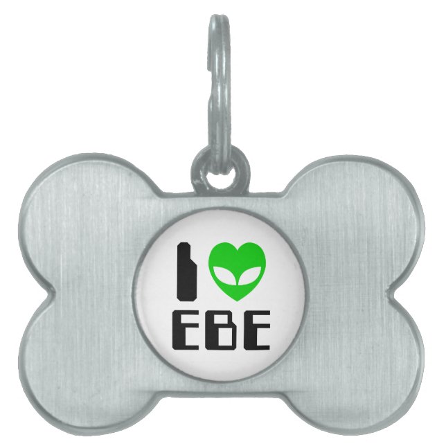 Placa Para Mascotas I Alien Heart EBE (Frente)
