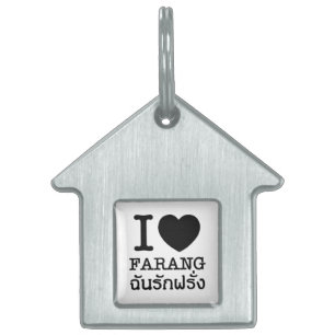 Placa Para Mascotas I Black Heart (Love) Farang