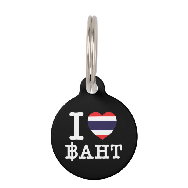 Placa Para Mascotas I Heart (Love) Baht (Anverso)