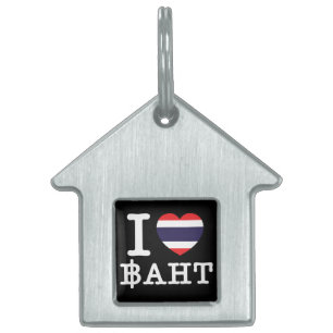 Placa Para Mascotas I Heart (Love) Baht