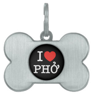Placa Para Mascotas I Heart (Love) Pho