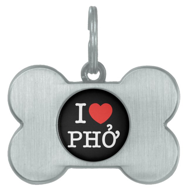 Placa Para Mascotas I Heart (Love) Pho (Frente)