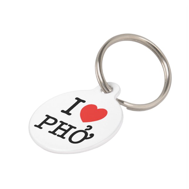 Placa Para Mascotas I Heart (Love) Pho (Lateral)
