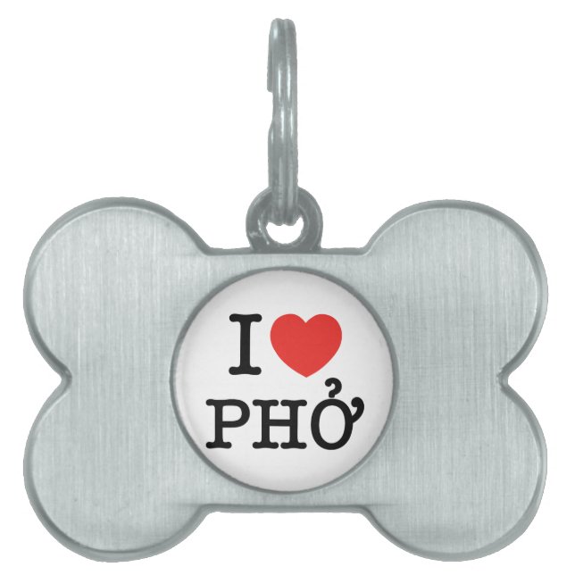 Placa Para Mascotas I Heart (Love) Pho (Frente)