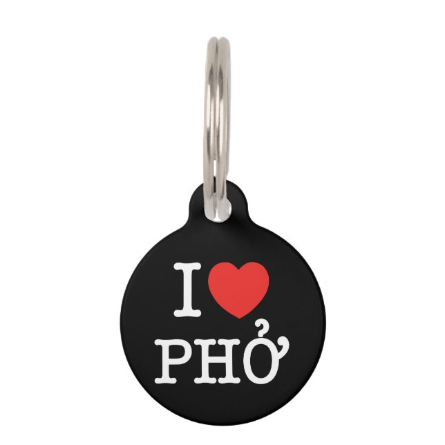 Placa Para Mascotas I Heart (Love) Pho (Anverso)