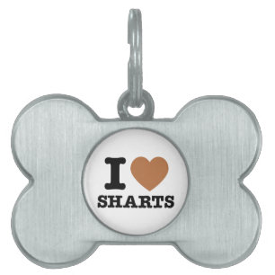 Placa Para Mascotas I Heart Sharts