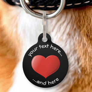 Placa Para Mascotas Icono de corazón 3D