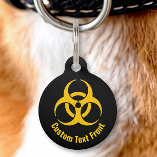 Placa Para Mascotas Icono de riesgo biológico