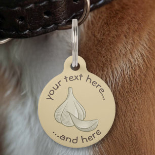 Placa Para Mascotas Icono de xilografía de ajo