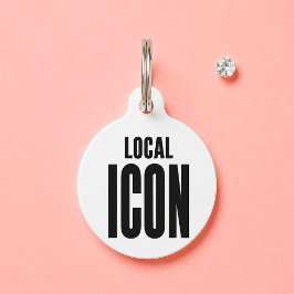 Placa Para Mascotas Icono Local Divertido Blanco Nombre Personalizado 