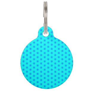 Placa Para Mascotas Icy Aqua y Blue Snflake Pattern