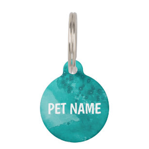Placa Para Mascotas ID de etiqueta de nombre verde Verde azulado de ac