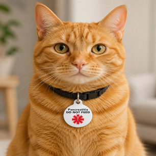 Placa Para Mascotas ID de pancreatitis personalizada No alimente a la