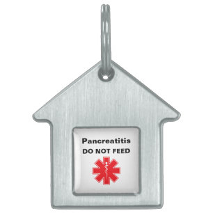 Placa Para Mascotas ID de pancreatitis personalizada No alimente a la 