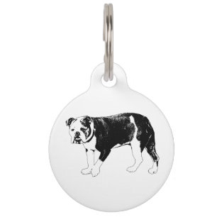 Placa Para Mascotas Identidad de Bulldog, Insignia Distintiva