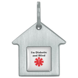 Placa Para Mascotas Identificación de alerta para perro gato diabético