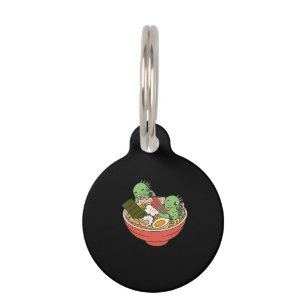 Placa Para Mascotas Iguana Kawaii Ramen Gracioso Regalo Mascota