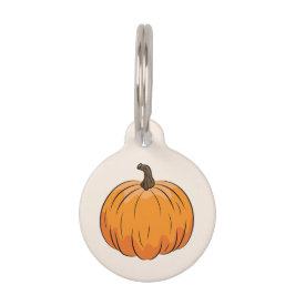 Placa Para Mascotas Ilustración de calabaza otoñal de dibujos animados