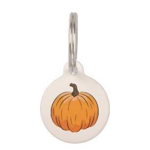 Placa Para Mascotas Ilustración de calabaza otoñal de dibujos animados