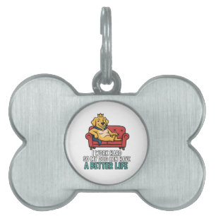 Placa Para Mascotas Ilustración de cita divertida del rey perro mimado