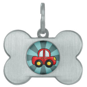 Placa Para Mascotas Ilustración de Coche Antiguo – Arte de Automóvil C